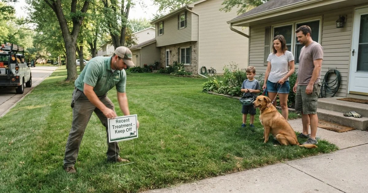 Lawn chemical and pesticide safety for kids and pets in Austin
